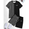 Men's 3D printed fashionable T-shirt+shorts set, men's fun pattern short sleeved shorts