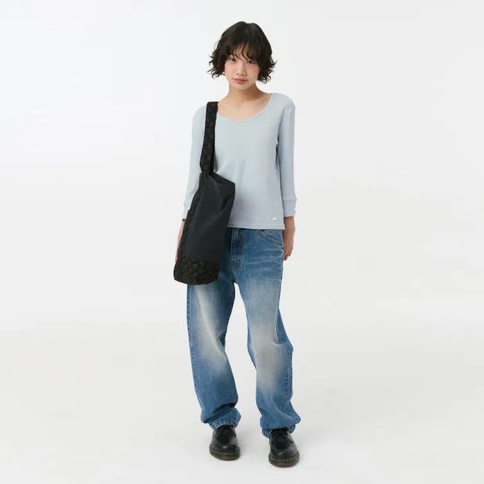 VINTAGE FLORAL TOTE BAG, BLACK
