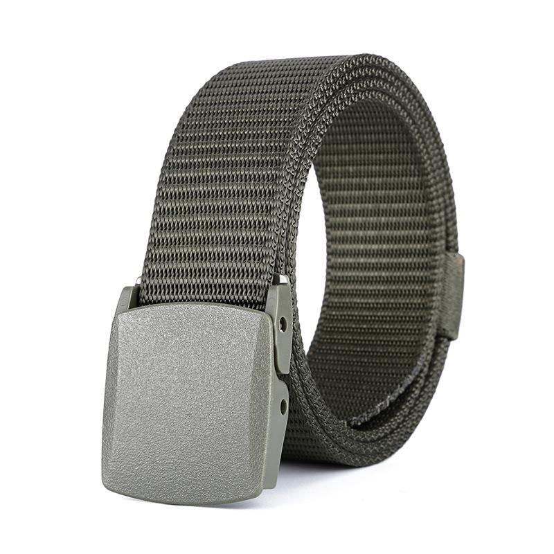 Outdoor Belt Men'S And Women'S Canvas Belt Spring And Summer Toothless Plastic Automatic Buckle Belt
