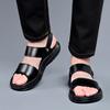 Summer Flats Men's Business Sandals Massage Sole Men Leather Sandals Outdoor Beach Walking Shoes Male Designer Slippers