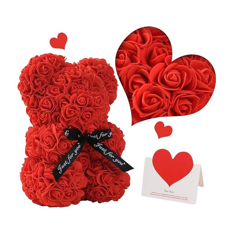 New Artificial Flower Eternal Rose Teddy Bear for Mom Mother's Day Birthday Valentine's Day Anniversary Gifts & Artificial Decor