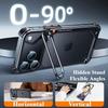 Eary 9-Shaped Phone Case for iPhone 17 Pro Max 17 Pro for Magsafe With Lens Holder Stand Metal Frameless Bumper Anti-Drop Shells