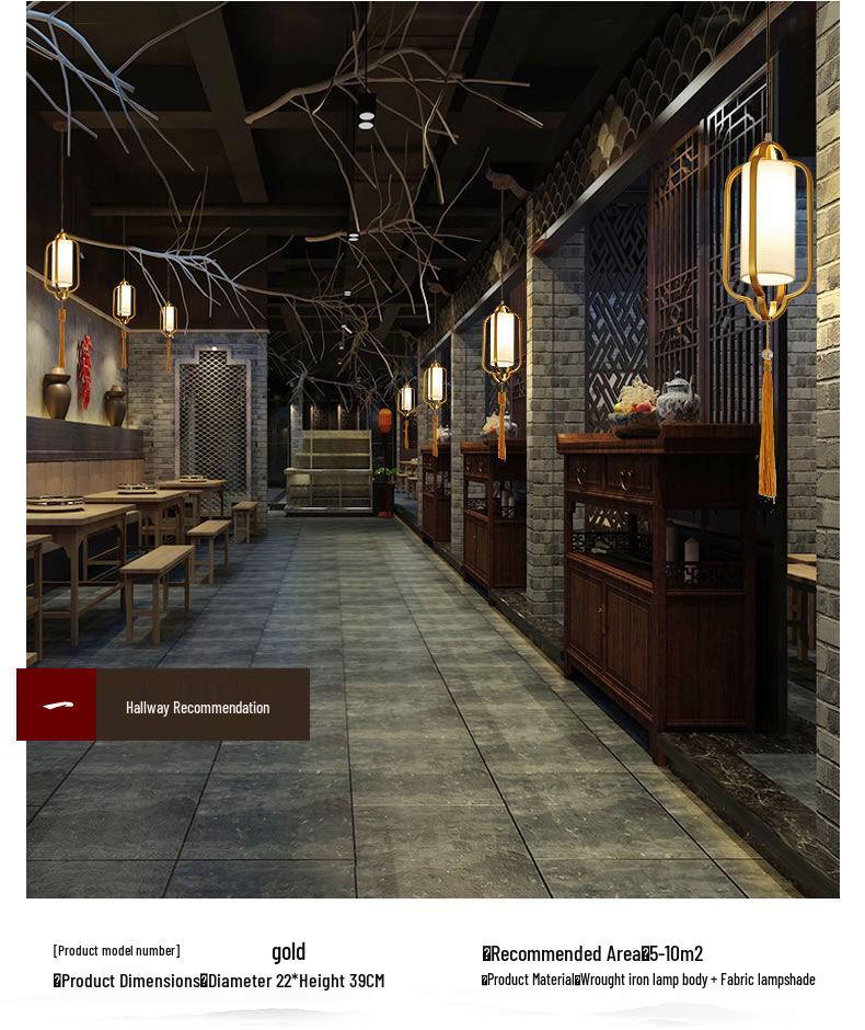 Chinese Zen Style Single Head Pendant Light for Restaurant, Bedroom, Tea Room, Corridor, and Dining Room