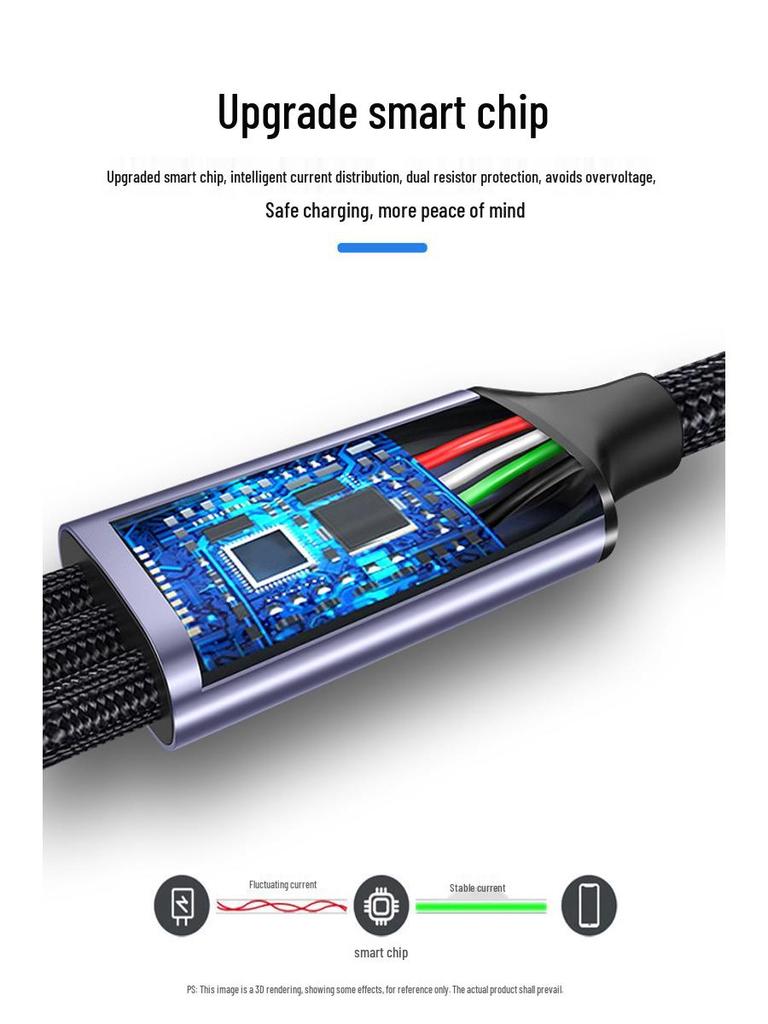 3-in-1 USB Extension Cable Splitter for Computer, Laptop & Phone Charging