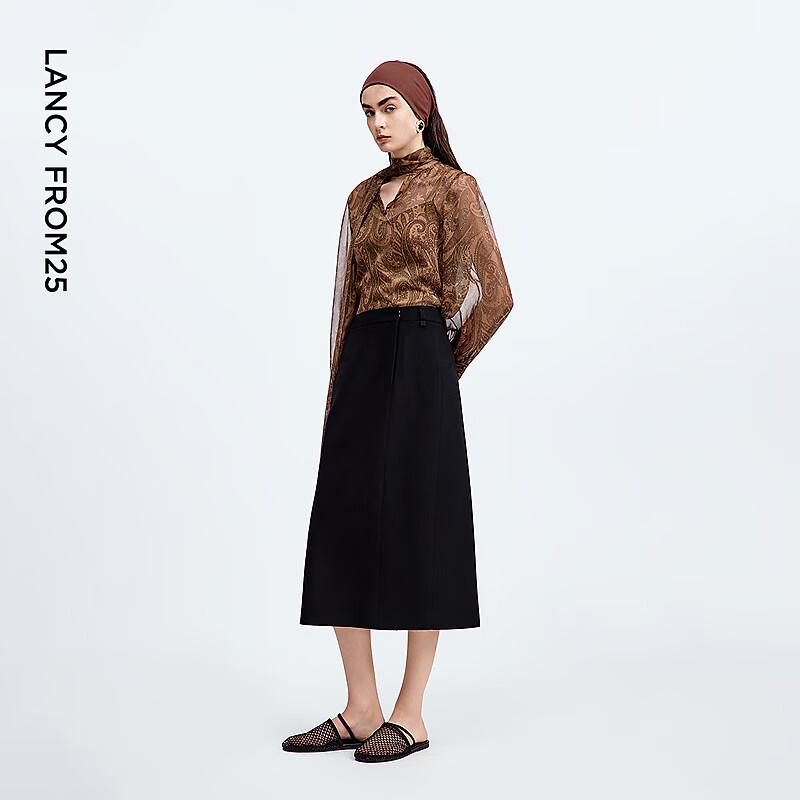 Langzi Elegant Retro H-Line Suit Skirt
