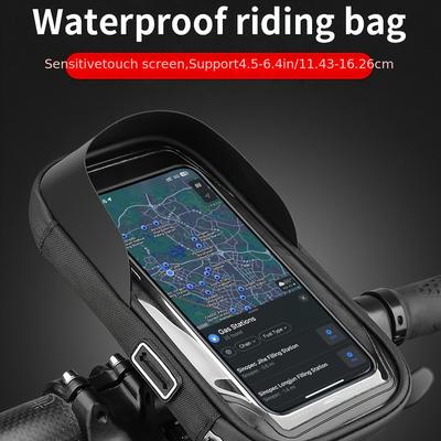 Waterproof Bike Phone Mount Holder - Touchscreen Case for Motorcycle Bicycle Navigation 4.5-6.4"