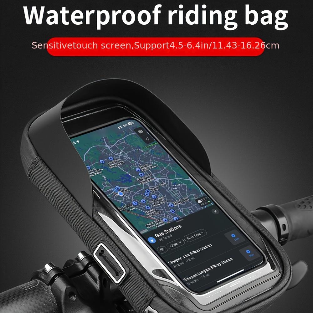 Waterproof Bike Phone Mount Holder - Touchscreen Case for Motorcycle Bicycle Navigation 4.5-6.4"