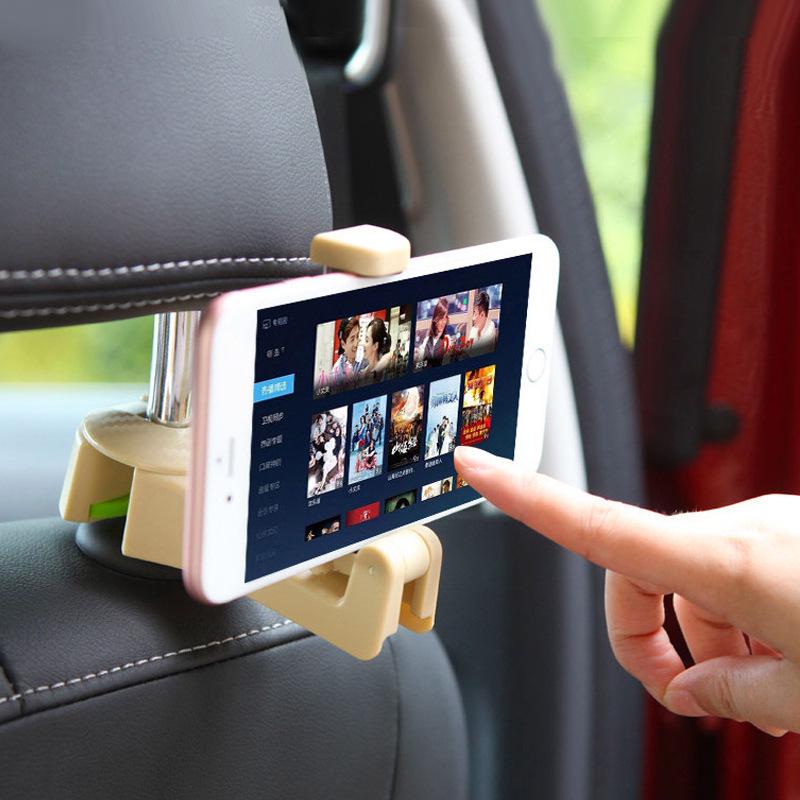 2 In 1 Car Headrest Hook with Phone Holder Seat Back Hanger for Bag Handbag Purse Grocery Cloth Car Phone Holder Car