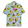 Retro 80s Pop Art Hawaiian Shirt Neon Cassette Skateboard Headphone Shirt, Vintage 90s Party Button-Up Summer Unisex Shirts