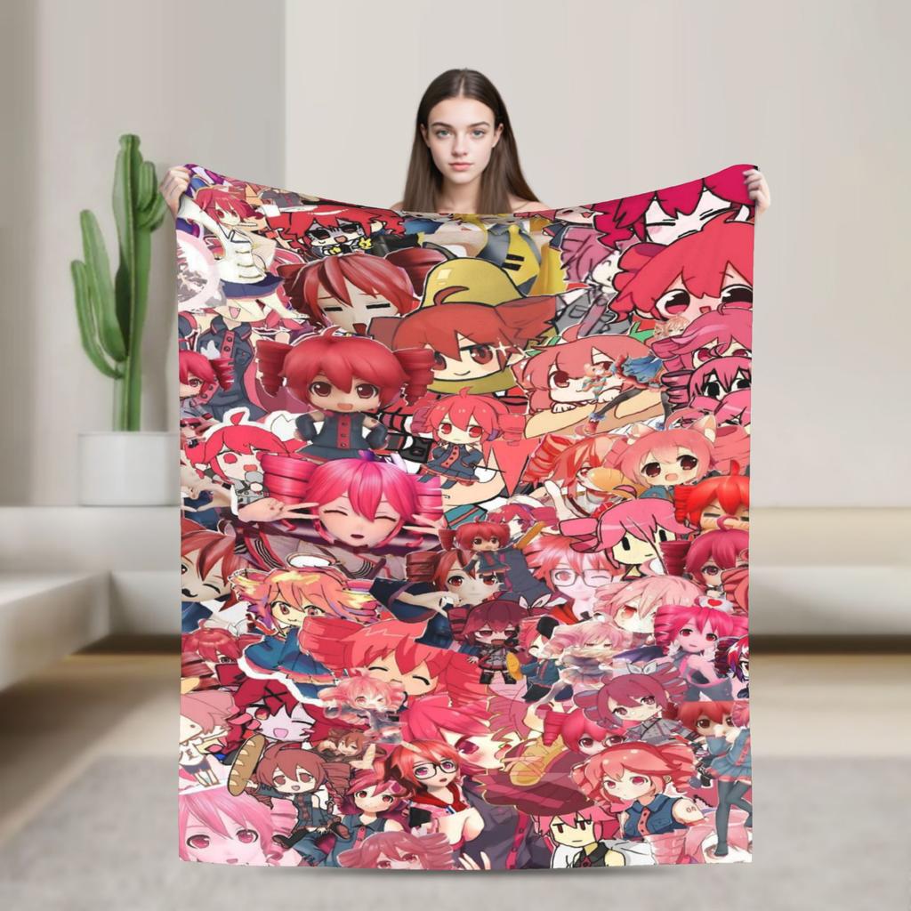 Anime Kasane Teto Flannel Printed Blanket Suitable for All Seasons Suitable for Living Room Office Sofa and Travel 180x250CM