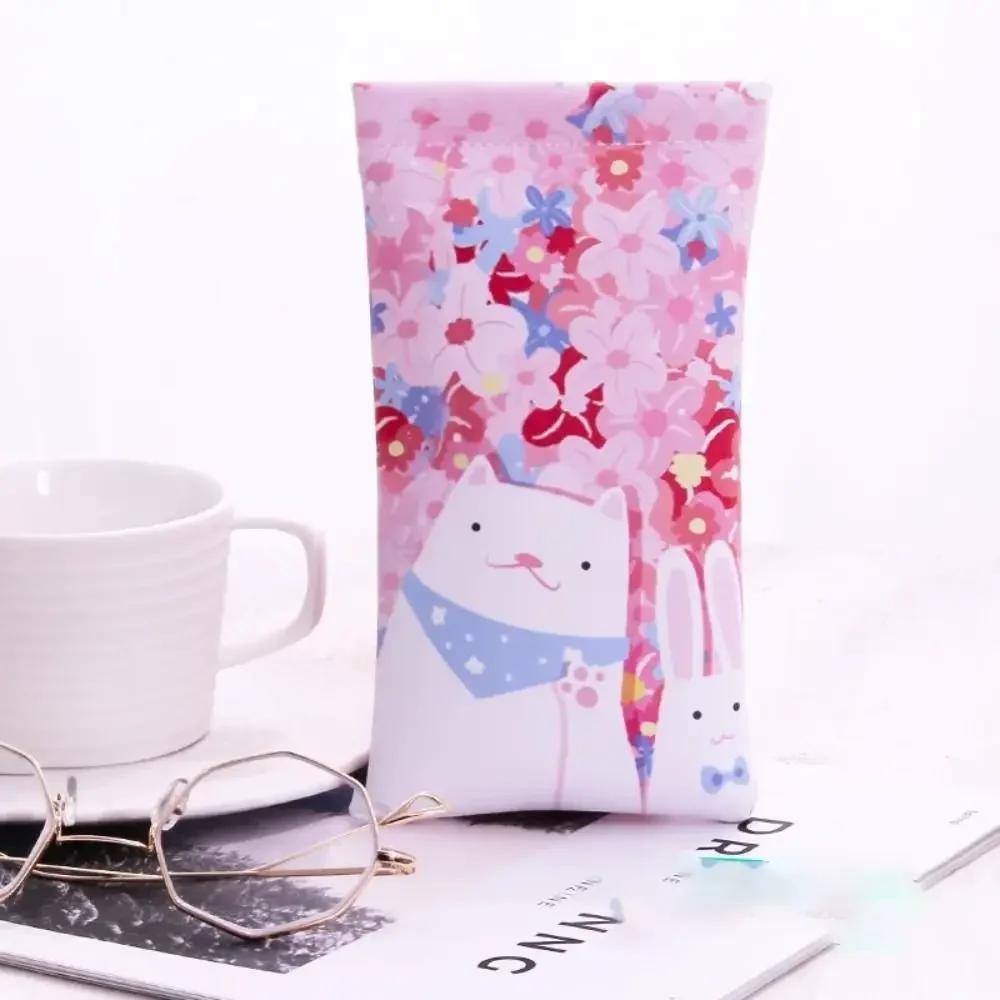 Creative Automatic Closing Sun Glasses Case Oil Painting Artistic Eyewear Storage Bag Waterproof Soft Shell Glasses Box Feamle