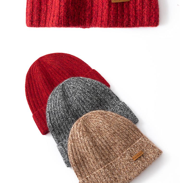 Unisex Cashmere Blend Knit Hat – Versatile Warm Wool for Autumn and Winter