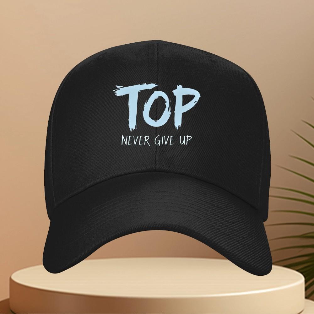 TOP Gib Niemals Auf Baseballkappe Lässig Polyester Verstellbar Outdoor Sportkappe für Unisex Erwachsene