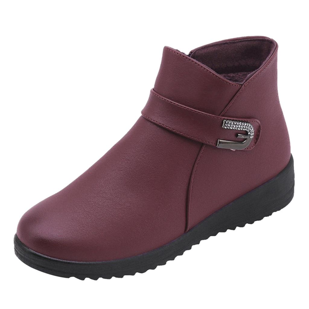 Boots Flat Color Short Retro Breathable Fashion Shoes Zipper Women's women's boots Womens Boots Size 12