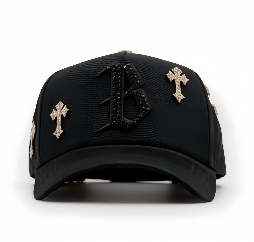Wholesale Yo No Pesco Star Satin Lined Terry Dobby Embroidered Bling Sports Cap 5 Panel Rhinestone Brim Baseball Caps Barbas