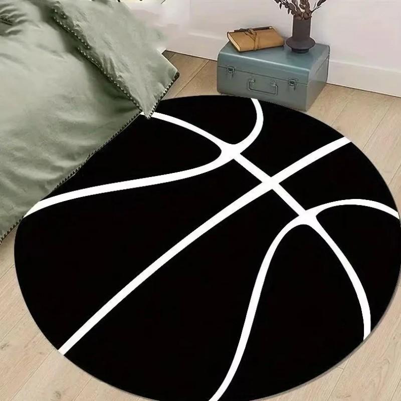Non-Slip Basketball Round Rug, Soft Absorbent for Living Room Bedroom Game Room Home Decor