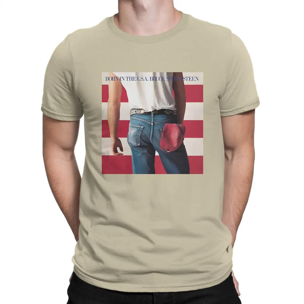 Funny USA T-Shirts for O Neck Pure Cotton T Shirt Bruce Springsteens Rock Singer Short Sleeve Tee Shirt Summer Clothes