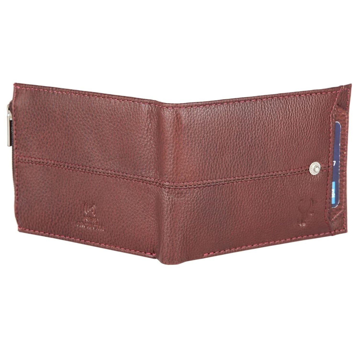 Кожаный кошелек для мужчин. Кошелек на молнии ручной работы с ультрапрочной строчкой — фото 6