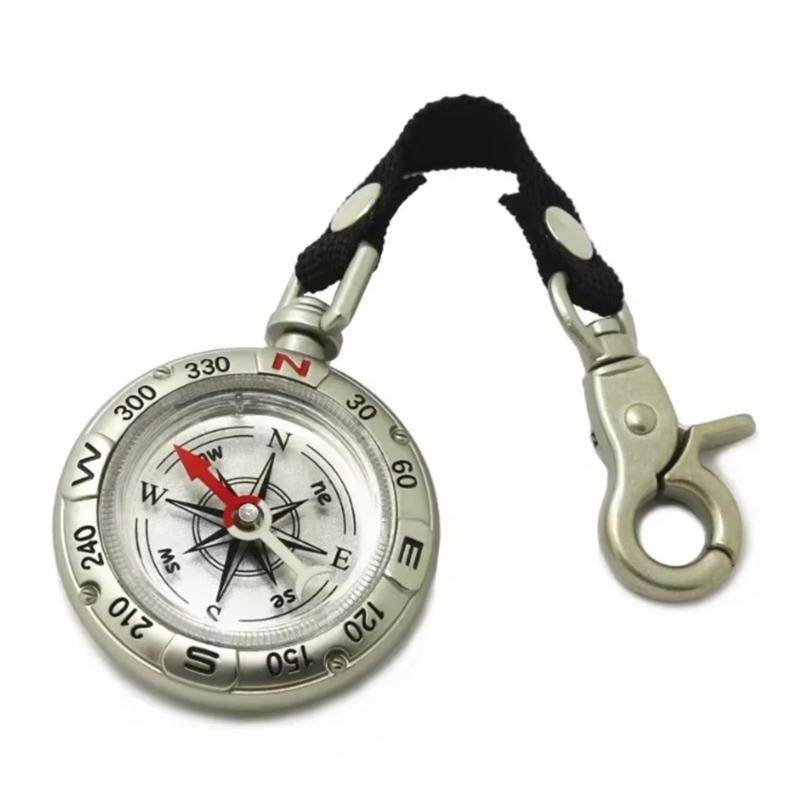 Outdoor Camping Pocket Compasses Zincs Alloy Pocket Compasses With Lanyard Keychain Navigation Tool Climbing Equipment