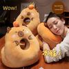 Double-sided Capybara Office Nap Pillow Plush&Ice Silk Capybara Neck Pillow  Men Women