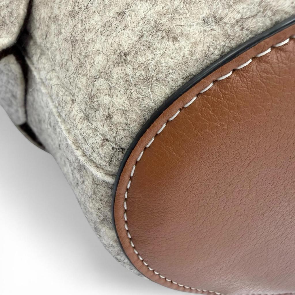 Excellent LOEWE Handbag gray felt Women Used
