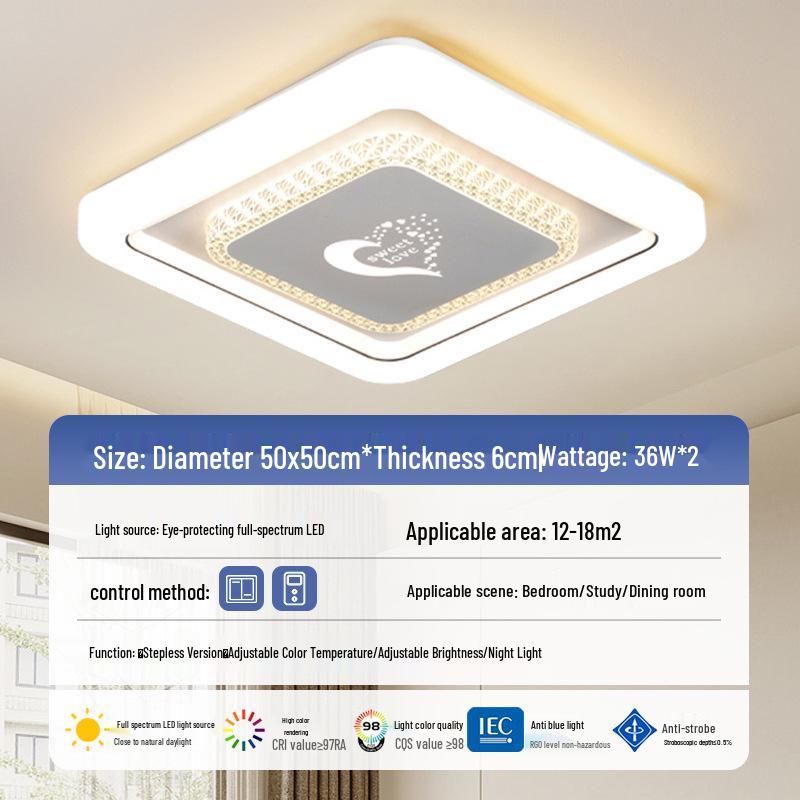 2025 Modern Minimalist LED Ceiling Light for Master Bedroom & Kids' Rooms - Full Spectrum Eye Protection