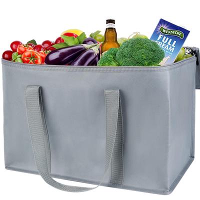 1pcs Insulated Reusable Grocery Bags Insulated Food Shipping Bags Durable Heavy Large Upright Collapsible Sturdy Zipper Reusable Sustainable Tote Bags