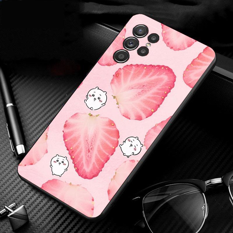 Phone Case For Samsung Galaxy S26 S25 S24 S23 S22 Ultra S23 S22 S25 Plus S24 FE S26Edge Strawberry Cat Cartoon