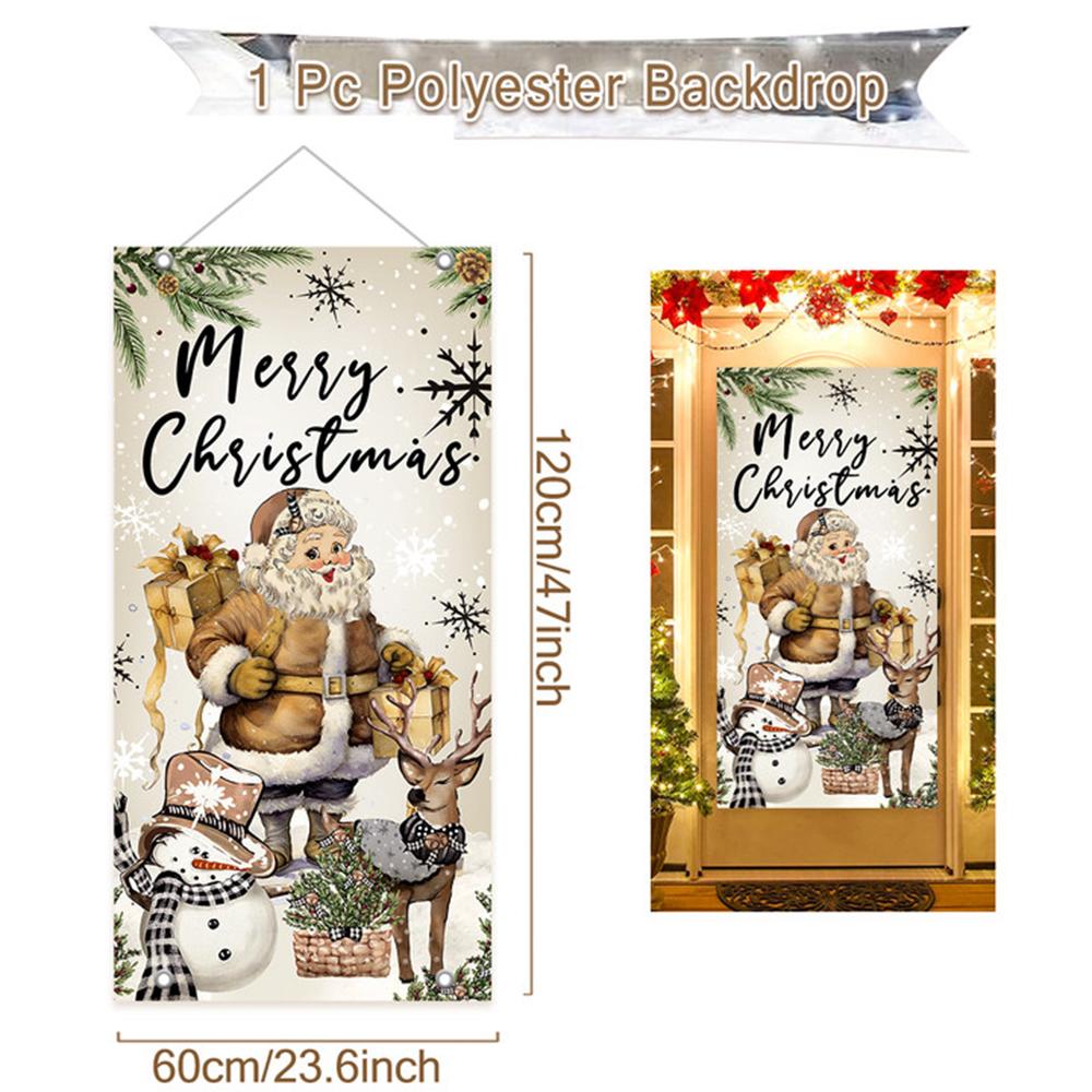 Wisząca flaga świąteczna Baner na drzwi ganku Dekoracje świąteczne do domu 2024 Ozdoby Prezenty świąteczne Navidad Wystrój noworoczny 2025