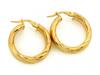 Gold Hoop Earrings 585 English Elegant Clasp 24 Mm Wide 5.6 Mm