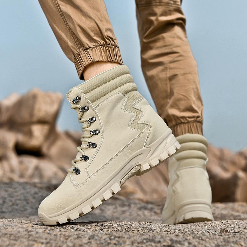 Men's Casual Shoesthick Bottom Lace-up Workwear  Shoes Men for Work Outdoor Men's Shoe High Quality Autumn Winter Hiking Boots