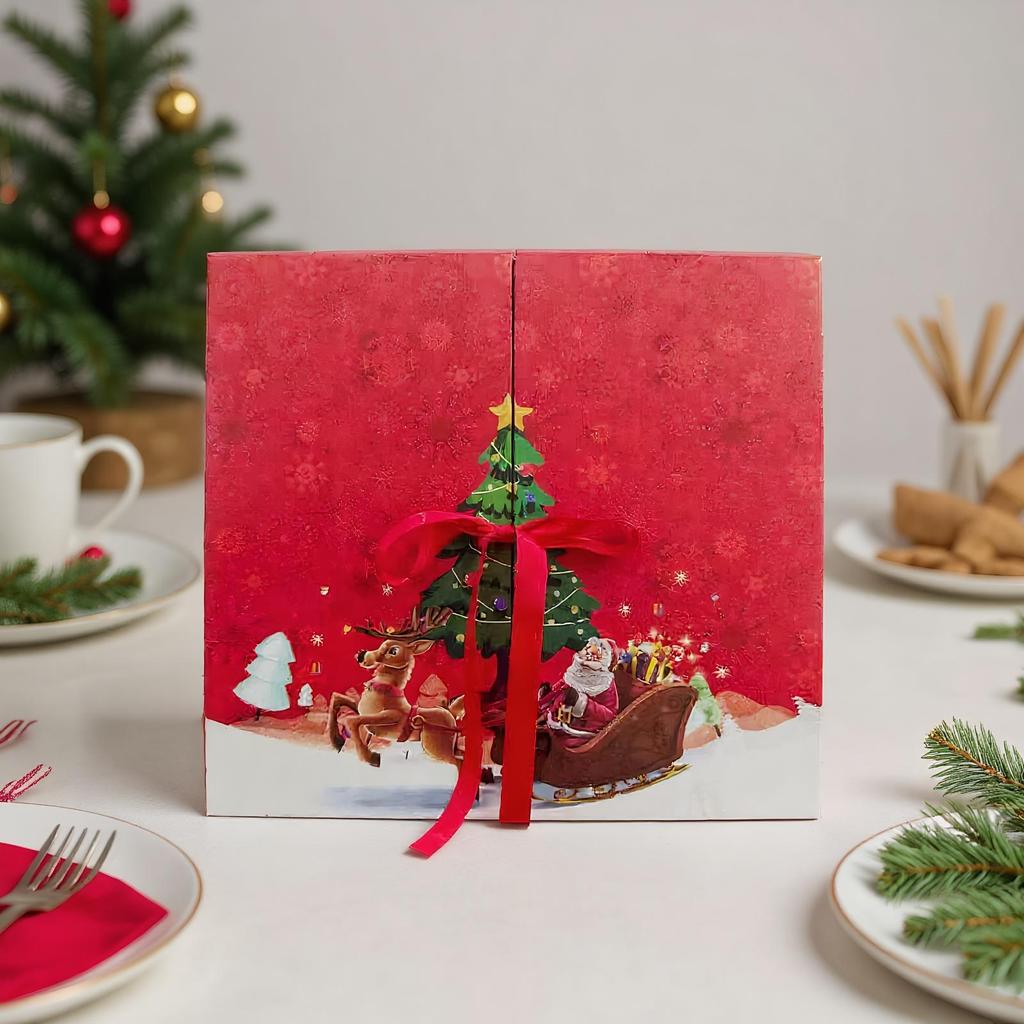 2025 Christmas Calendar Advent 24pcs Empty Gifts Boxes Christmas Gifts Packing Boxes Cartoon Santa Claus Pattern Gifts for Kids