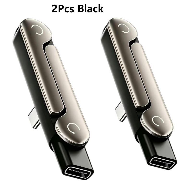 240W Type C To Type C 2-in-1 Fast Charging Data Adapter With Phone Stand Function Foldable Phone Charging Bracket Adapter