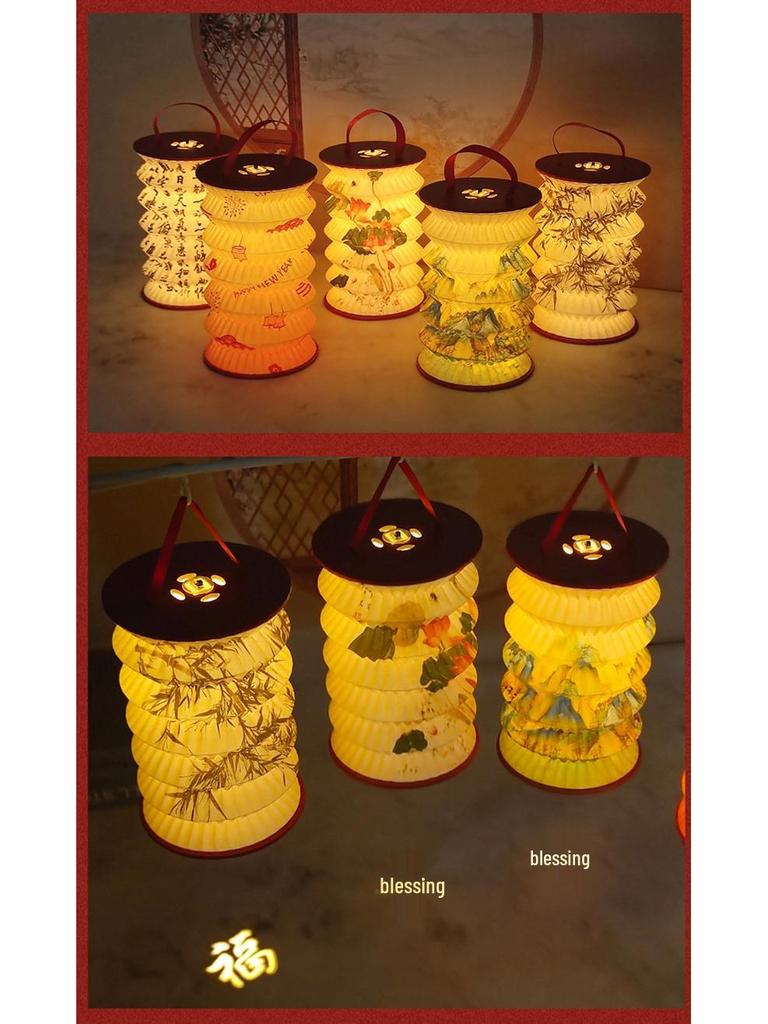 Portable Folding Luminous Lantern - Ideal Gift for Mid-Autumn Festival & New Year