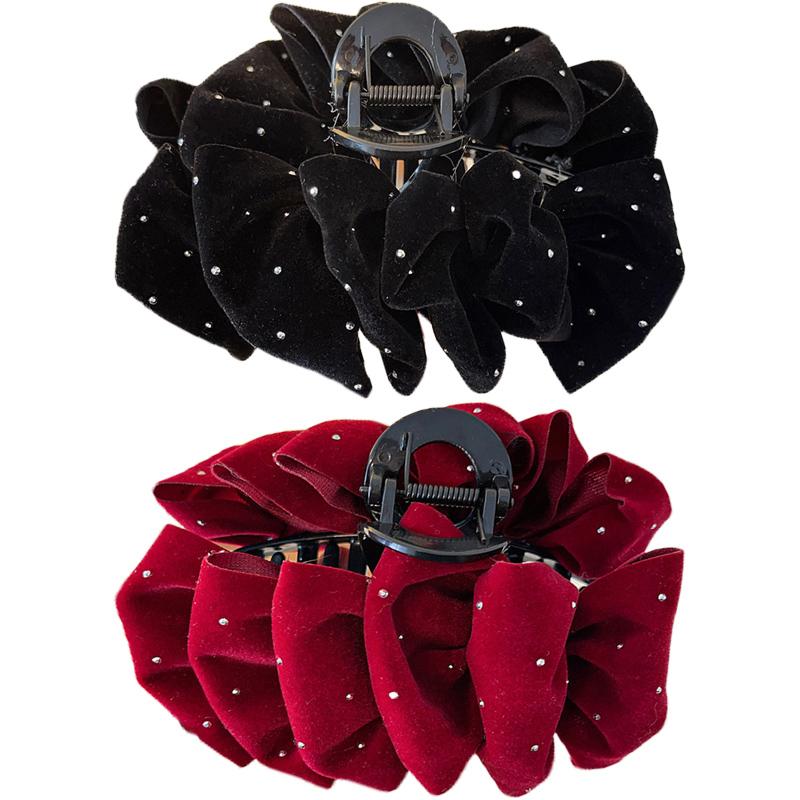 New Year Starry Velvet Cloud Bubble Hair Clip for Women Multi-Layer Bow Shark Clip Hair Accessory