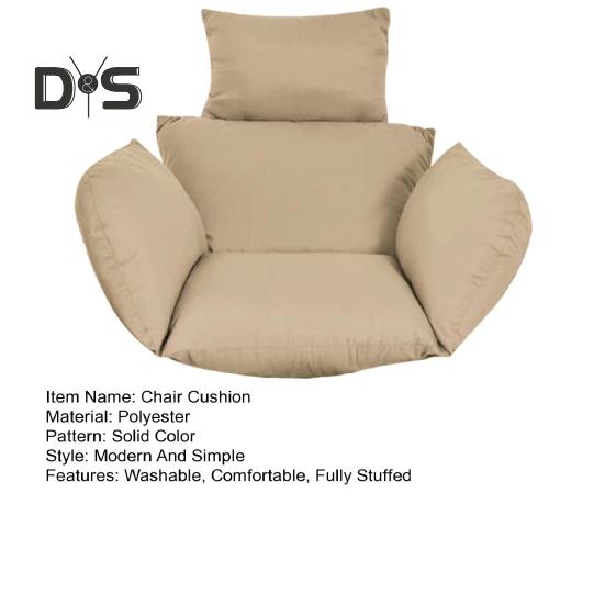 Eierstuhlkissen, Schaukelstuhlkissen mit Kopfstütze, waschbar, Hängekorb-Sitzkissen, Ersatz für den Eierstuhl auf der Terrasse oder im Garten