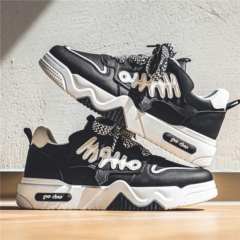 Fashion Men’s Vulcanized Shoes New White Chunky Walking Sneakers Men Korea Student Basketball Shoes Male Canvas Casual Shoes