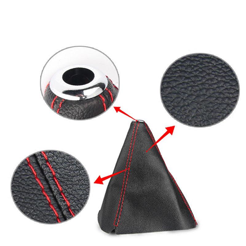 Leather Short Shifter AT MT Shift Knob Shifter Gear Knob Boot Cover For Ford Galaxy Mondeo 3 4 S max C max Honda