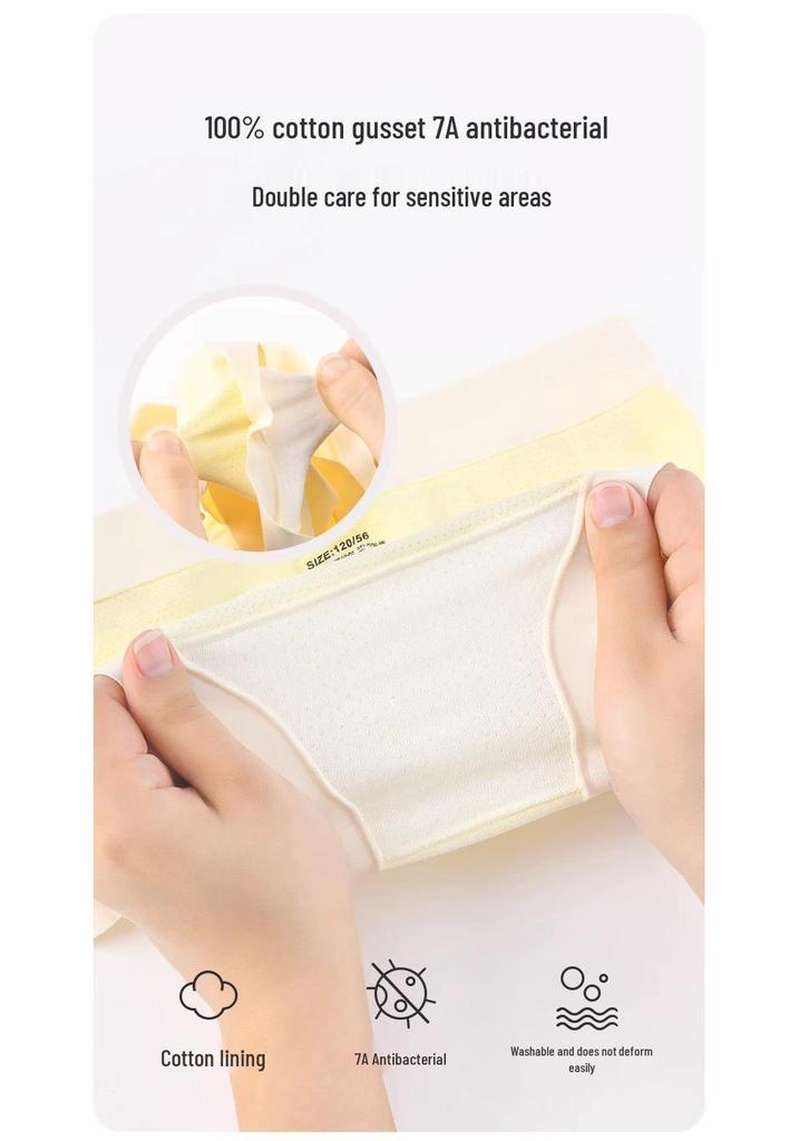 Girls' Summer Modal Cotton Underwear - Antibacterial Ice Silk Triangle for Kids