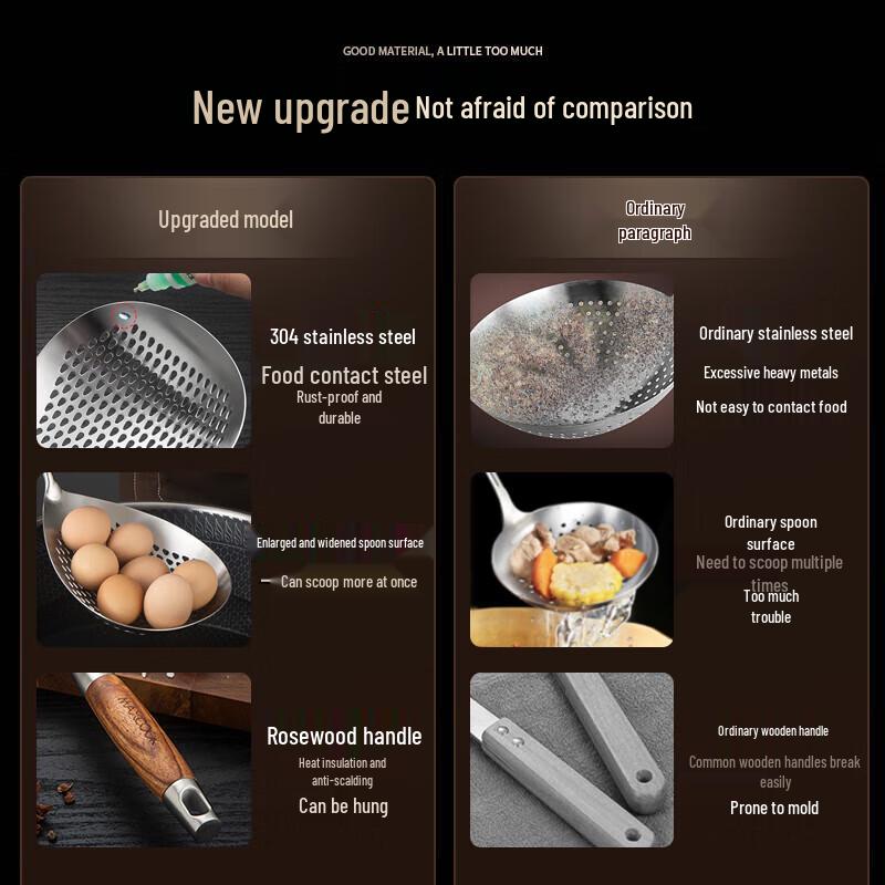 Meichu 304 Edelstahl Netzschöpfer mit Palisandergriff