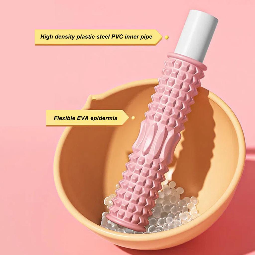 45cm Pink Muscle Relaxation Massage Roller Trigger Point Release Deep Tissue Multi Textured Massager Relieves Muscle Discomfort
