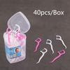 40pcs/box  Dental Floss Dental Cleaning Tooth Stick 7.5cm Floss Pick Interdental Brush Dental Flosser Teeth Cleansing Tools