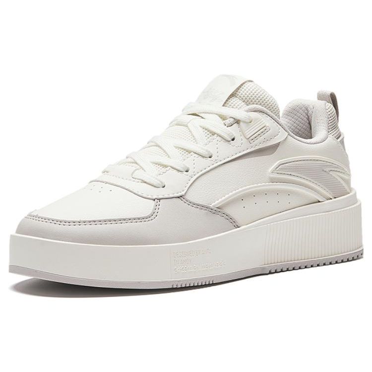 Anta Milk Cap 2 Thick Sole Casual Support Low Top Skate Shoes Women Sneakers White 922348080-2