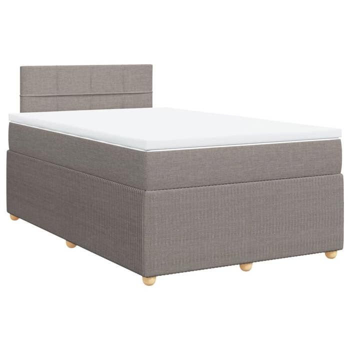 VidaXL Sommier à lattes de lit avec matelas Taupe 120x200 cm Tissu 3289727
