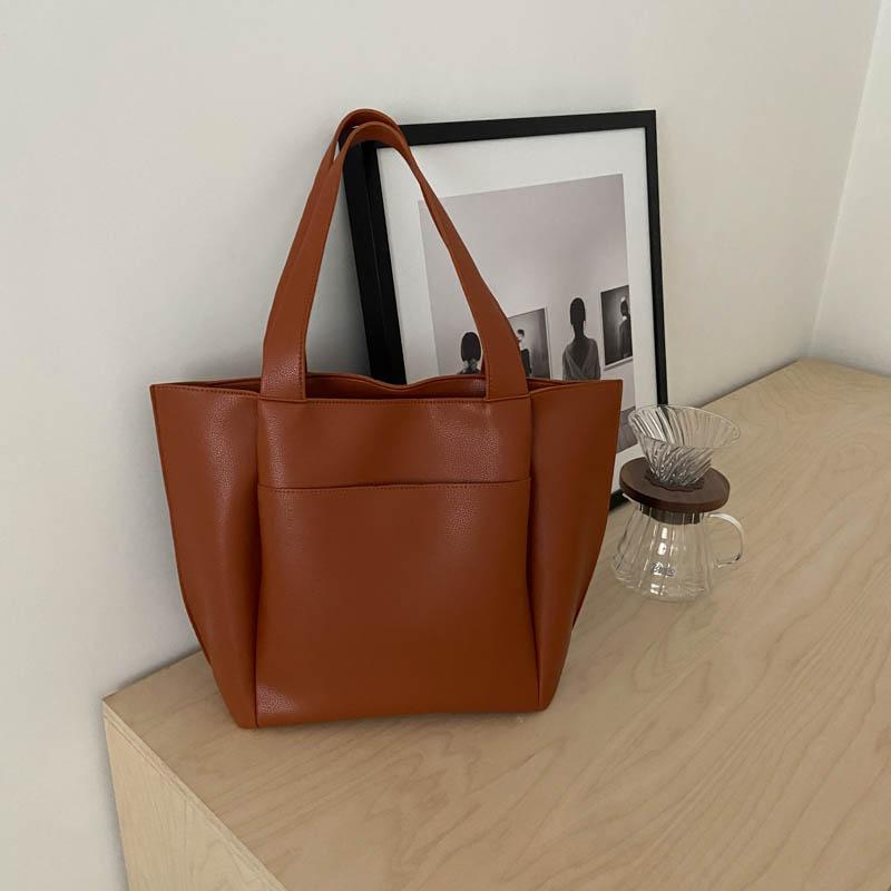 

Жіноча сумка-тоут із блискавкою, м яка шкіра PU, велика місткість, сумка-шопер на плече, розкішна дизайнерська сумка (30cm<Max Length<50cm) коричневий