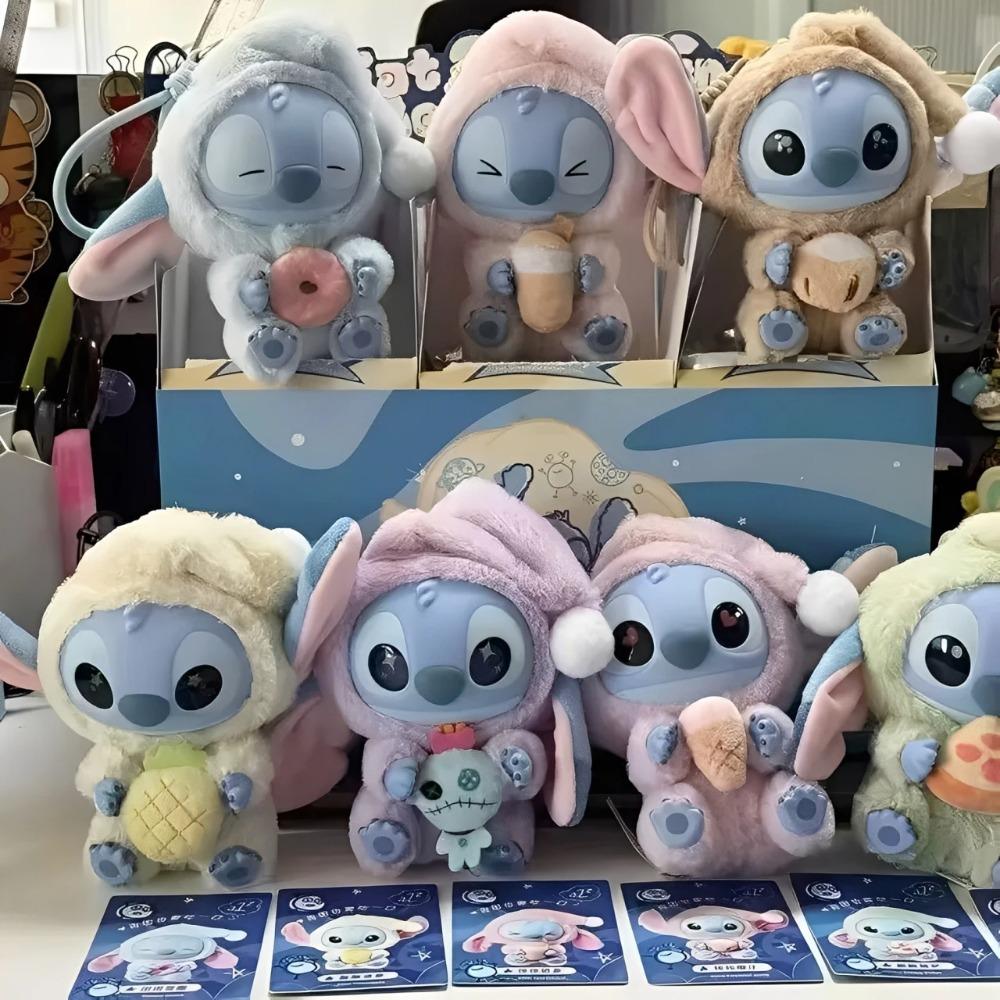 Vysoce kvalitní Stitch Jez něco před spaním Série Slepý box Plyšová vinylová hračka Roztomilá panenka Mystery box Taška Přívěsek Vánoční dárek