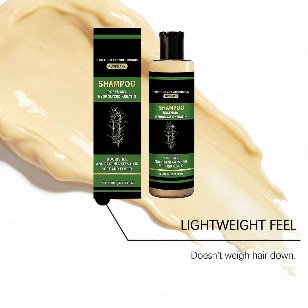 Anti-Hair Loss Shampoo, Organic Rosemary Hair Growth Shampoo with Hydrolyzed Keratin, Soothe Scalp Irritation & Restore