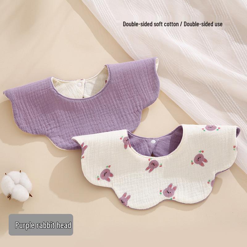 Bavoir pour bébé double face rotatif à 360°, Gaze de coton, Toutes saisons, Absorbant, Qualité Classe A