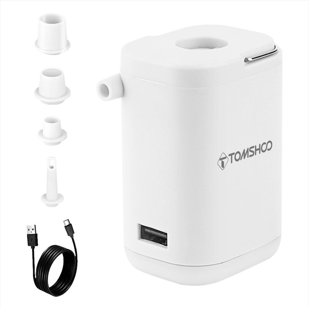 

Мини-электрический воздушный насос для надувных лодок Портативный кемпинговый воздушный насос 4-в-1 со встроенным освещением белый