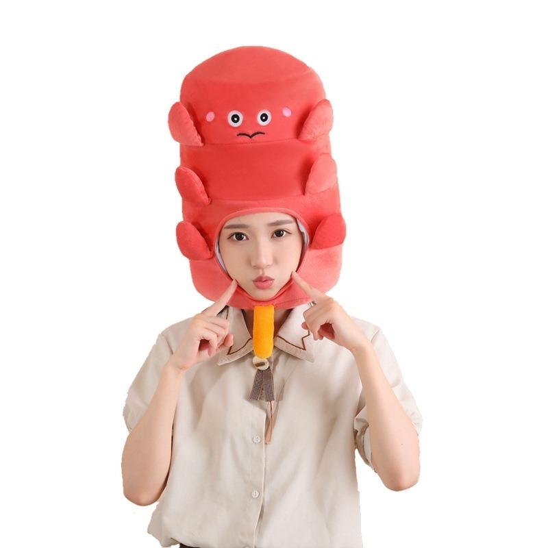 Sausage Hood Hat, Plush Hood, Photo Props, Cartoon Hood, Performance Props
